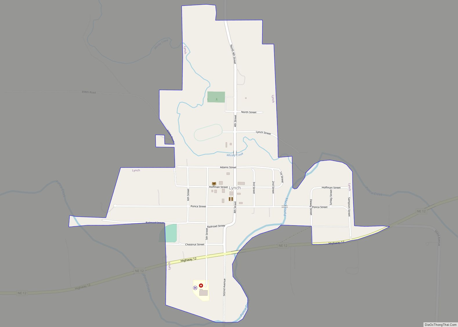 Map of Lynch village, Nebraska