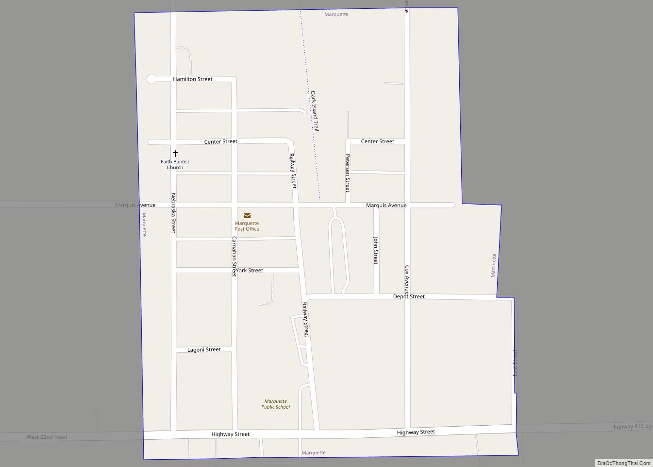 Map of Marquette village, Nebraska