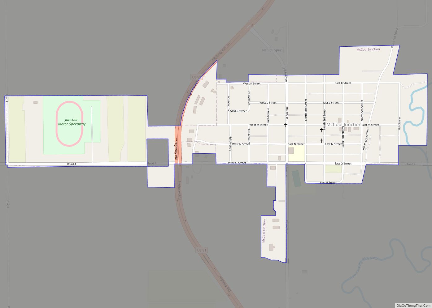Map of McCool Junction village