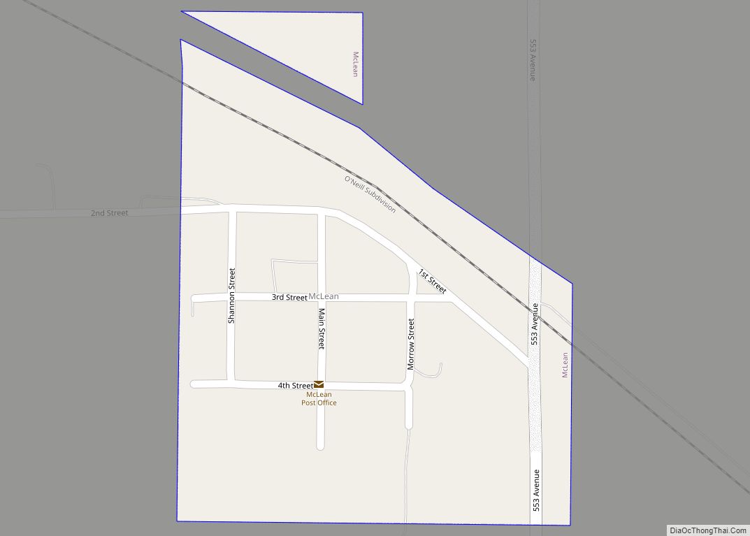 Map of McLean village, Nebraska