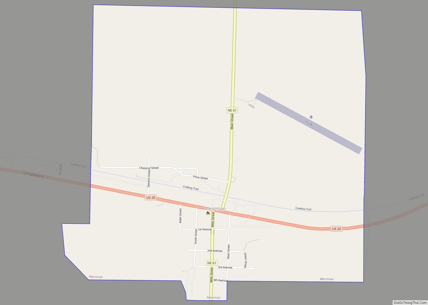 Map of Merriman village