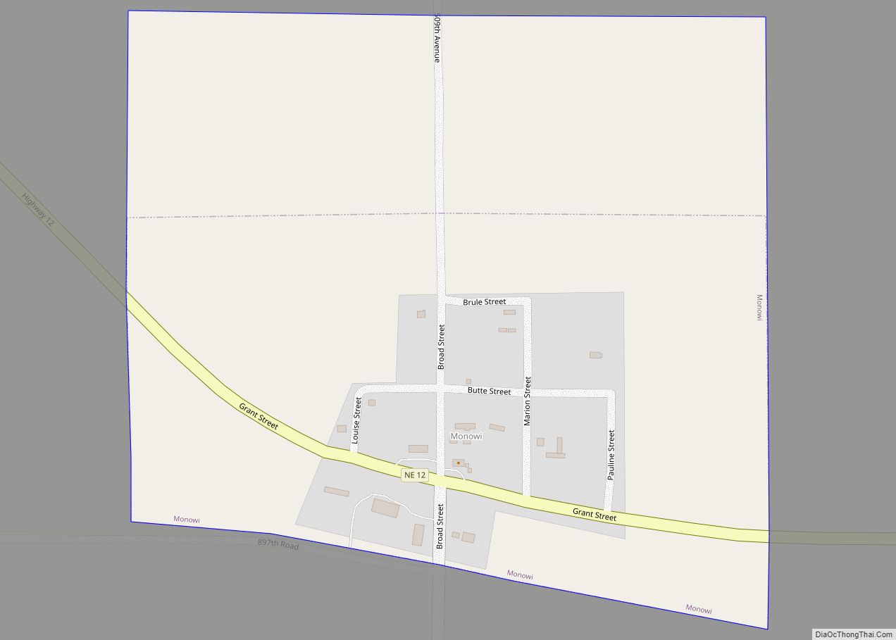 Map of Monowi village
