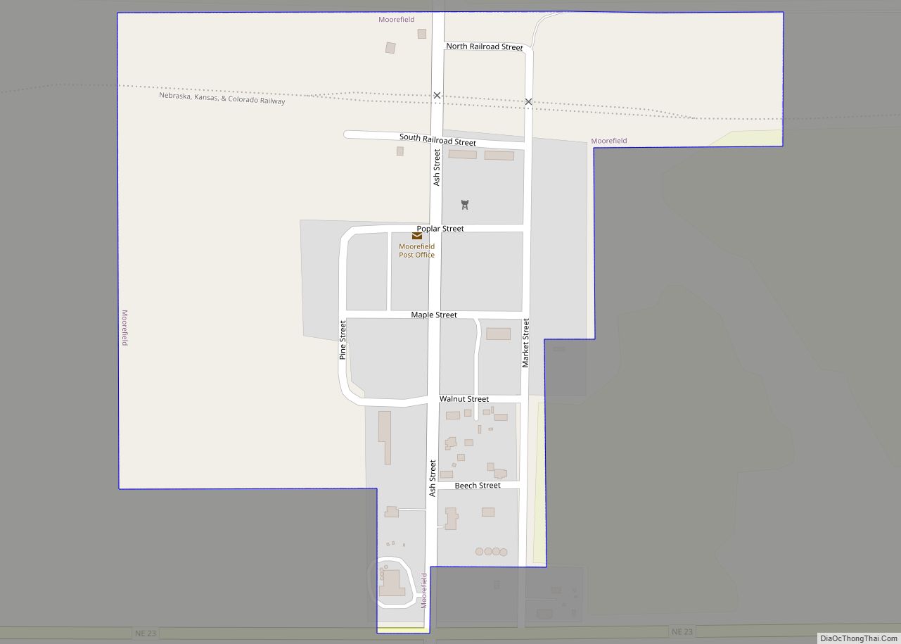 Map of Moorefield village, Nebraska