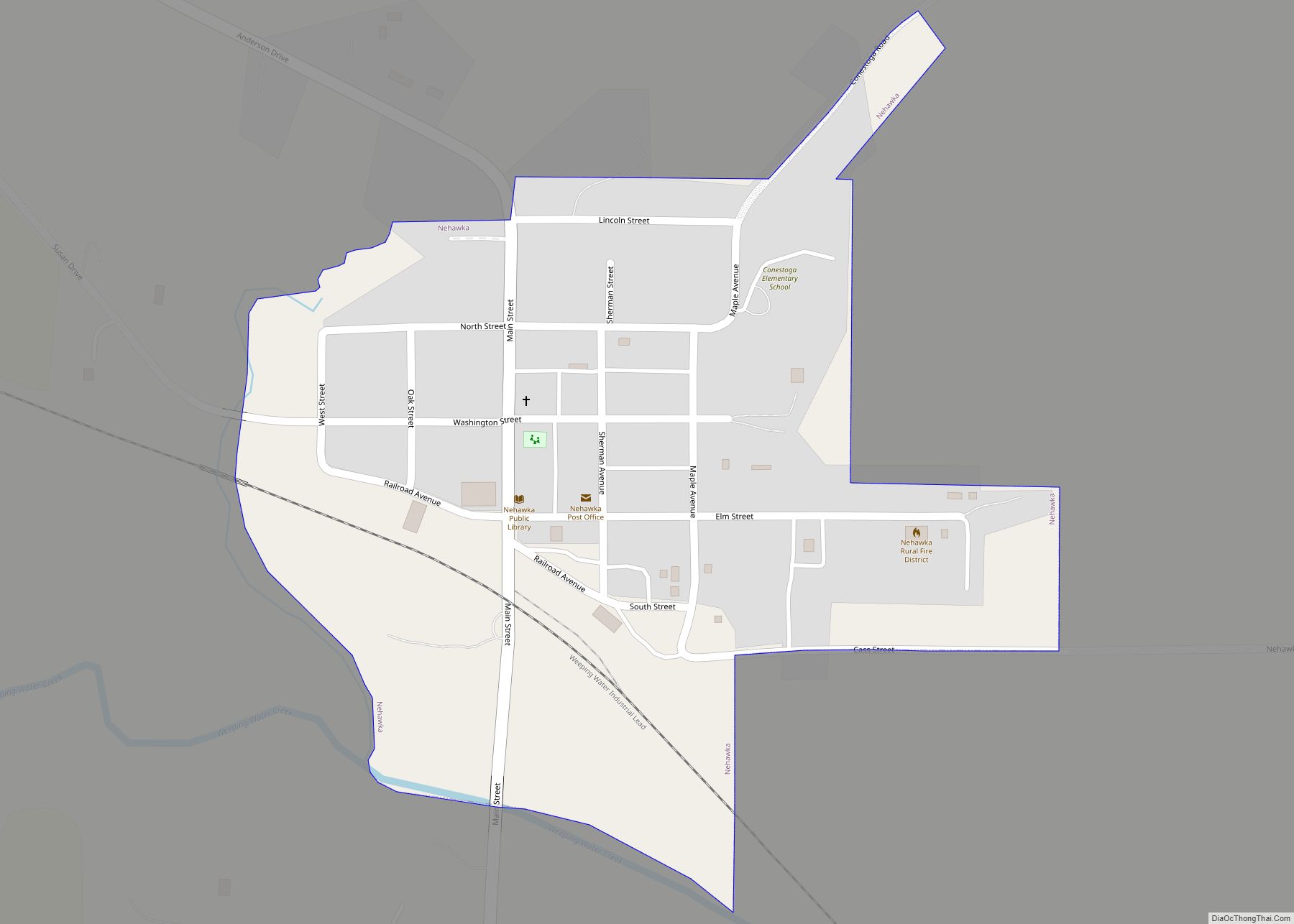 Map of Nehawka village