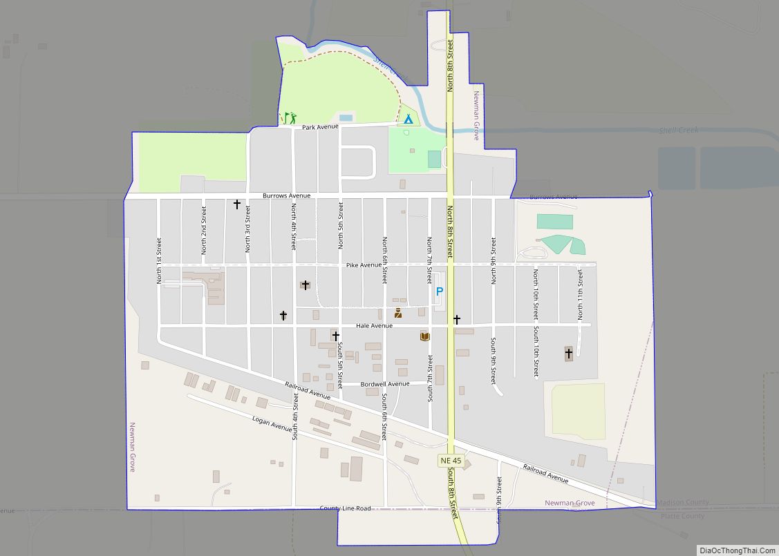 Map of Newman Grove city