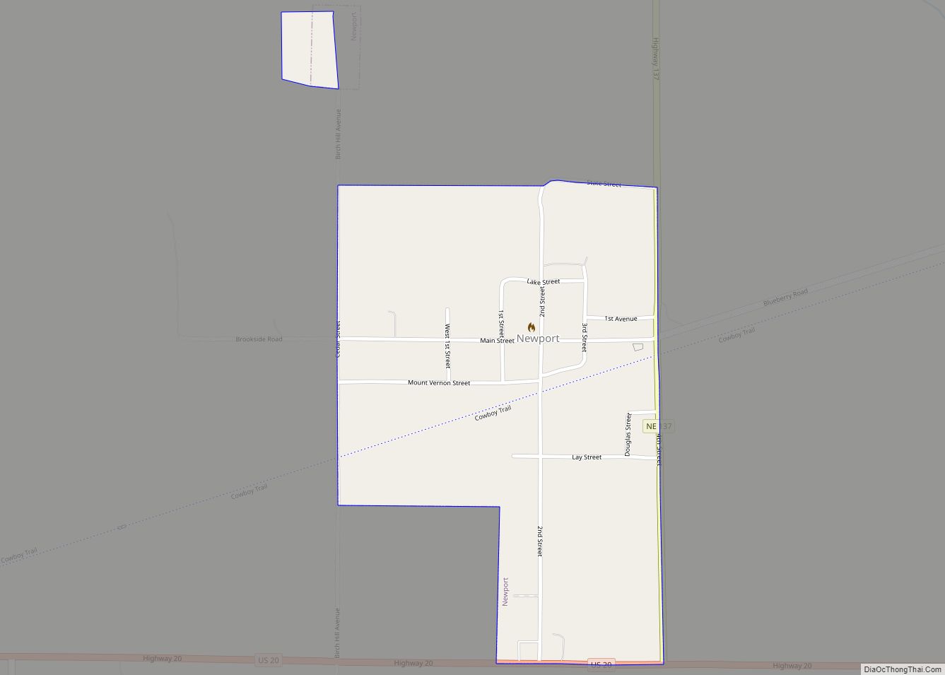 Map of Newport village, Nebraska