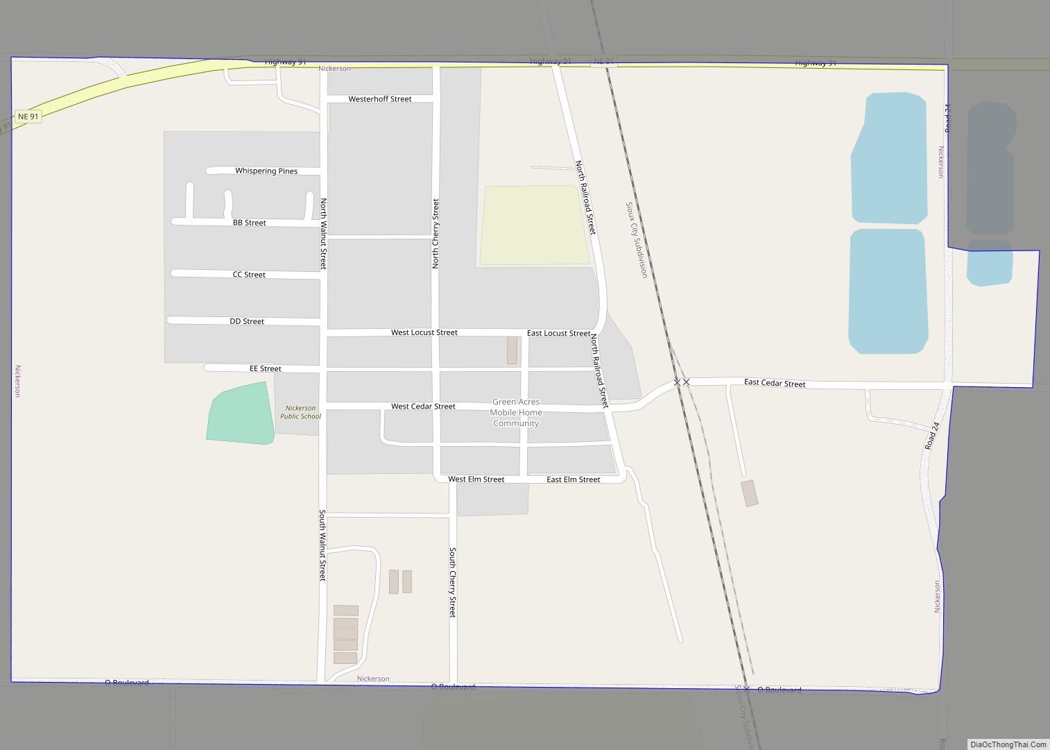 Map of Nickerson village, Nebraska