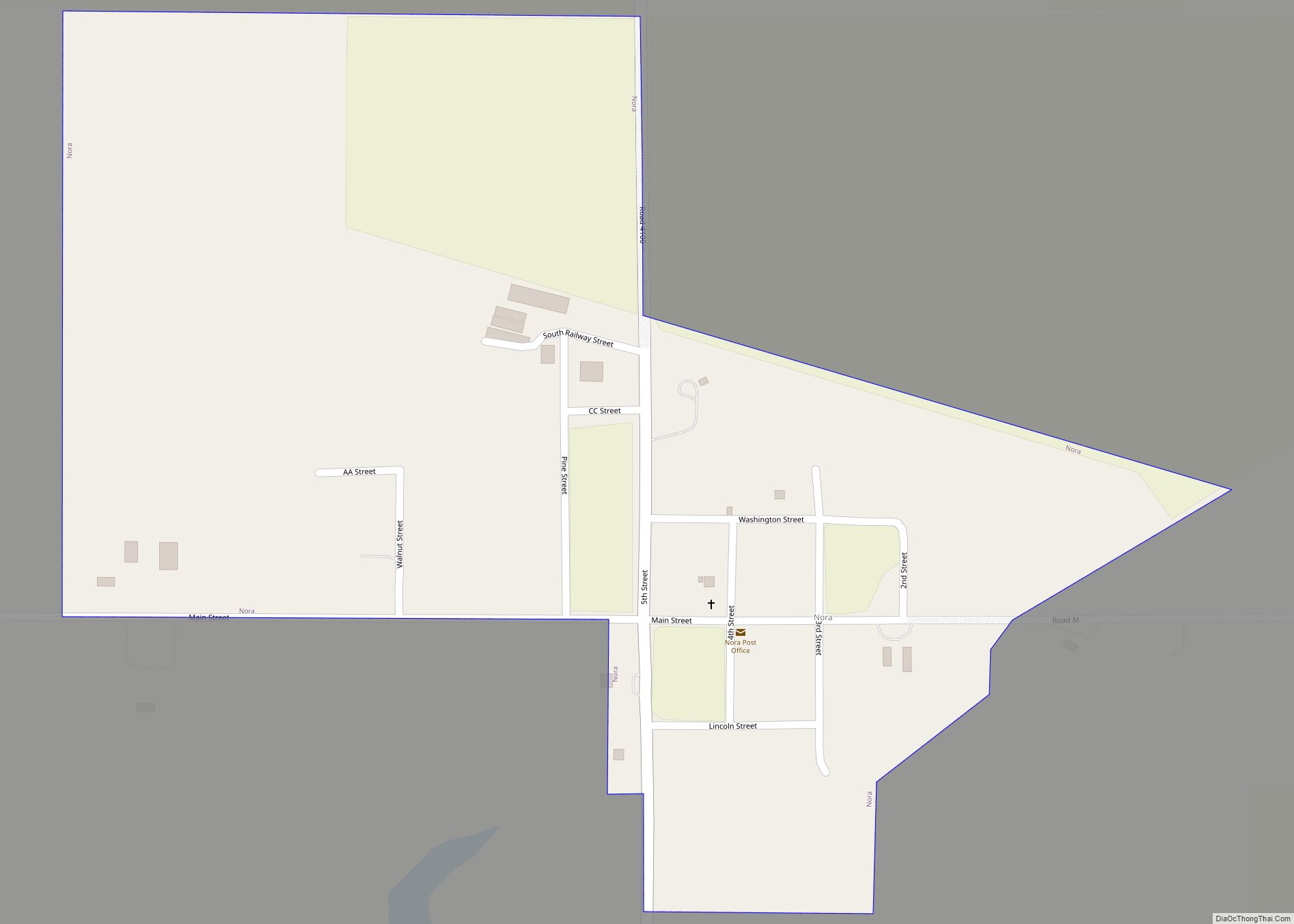 Map of Nora village, Nebraska