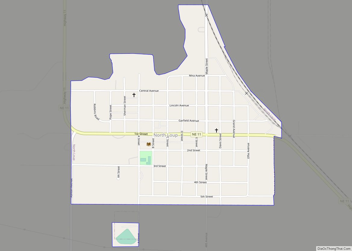 Map of North Loup village