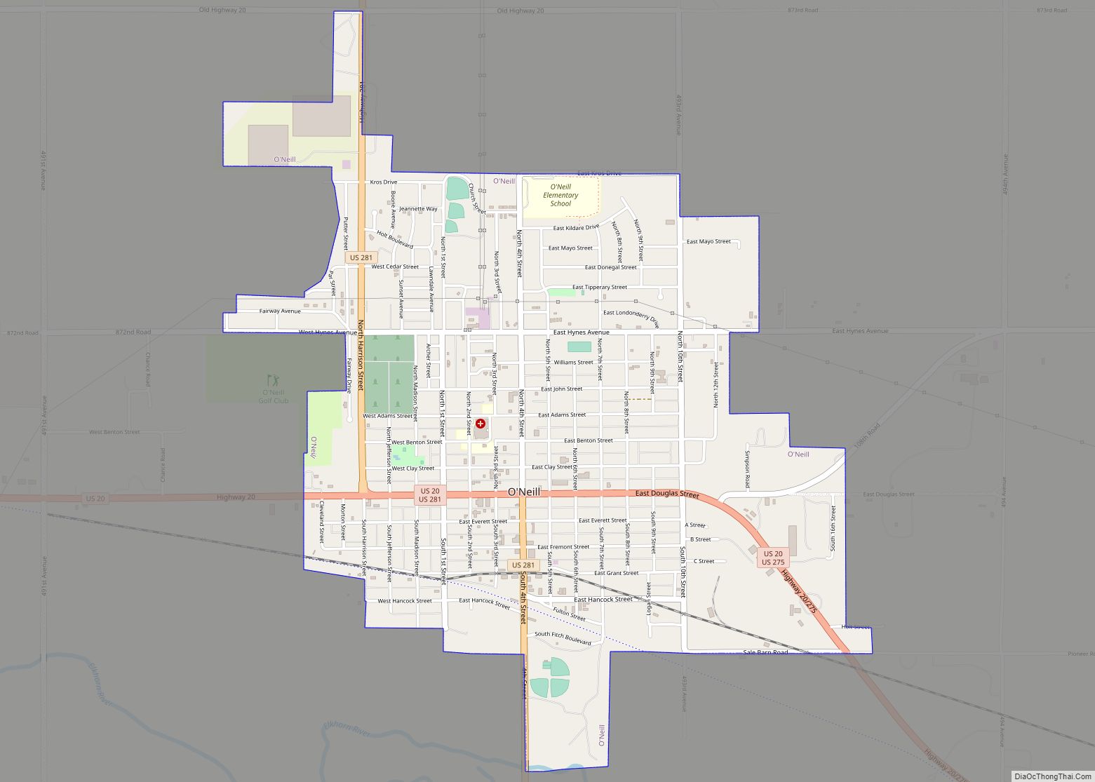 Map of O’Neill city