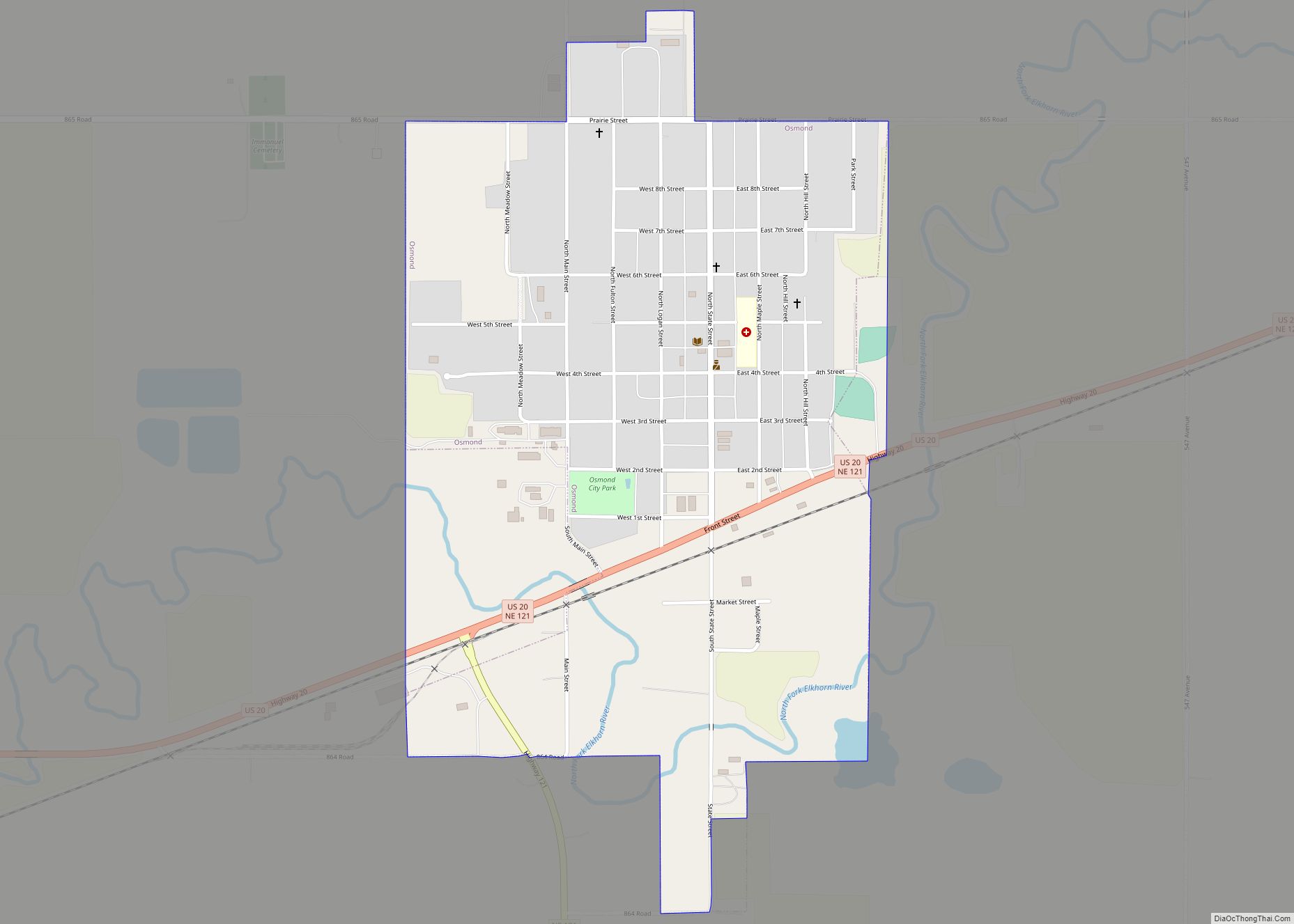 Map of Osmond city