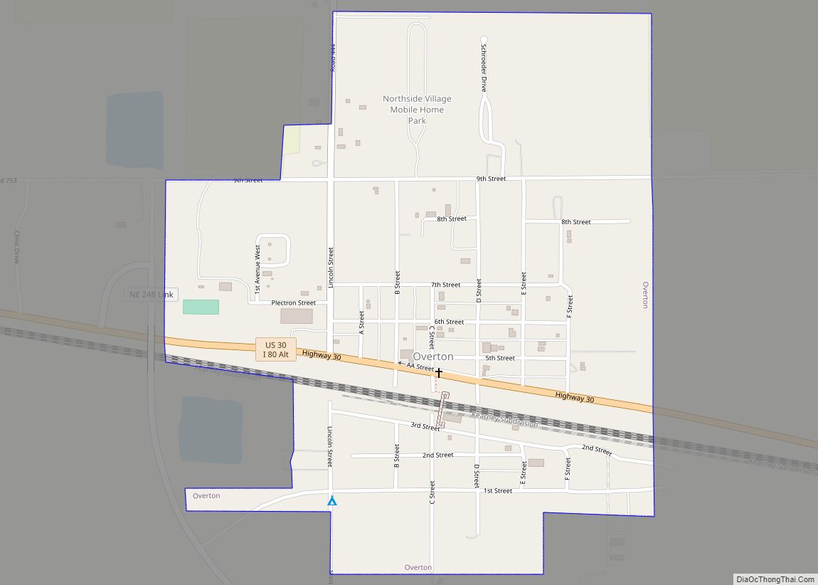 Map of Overton village, Nebraska