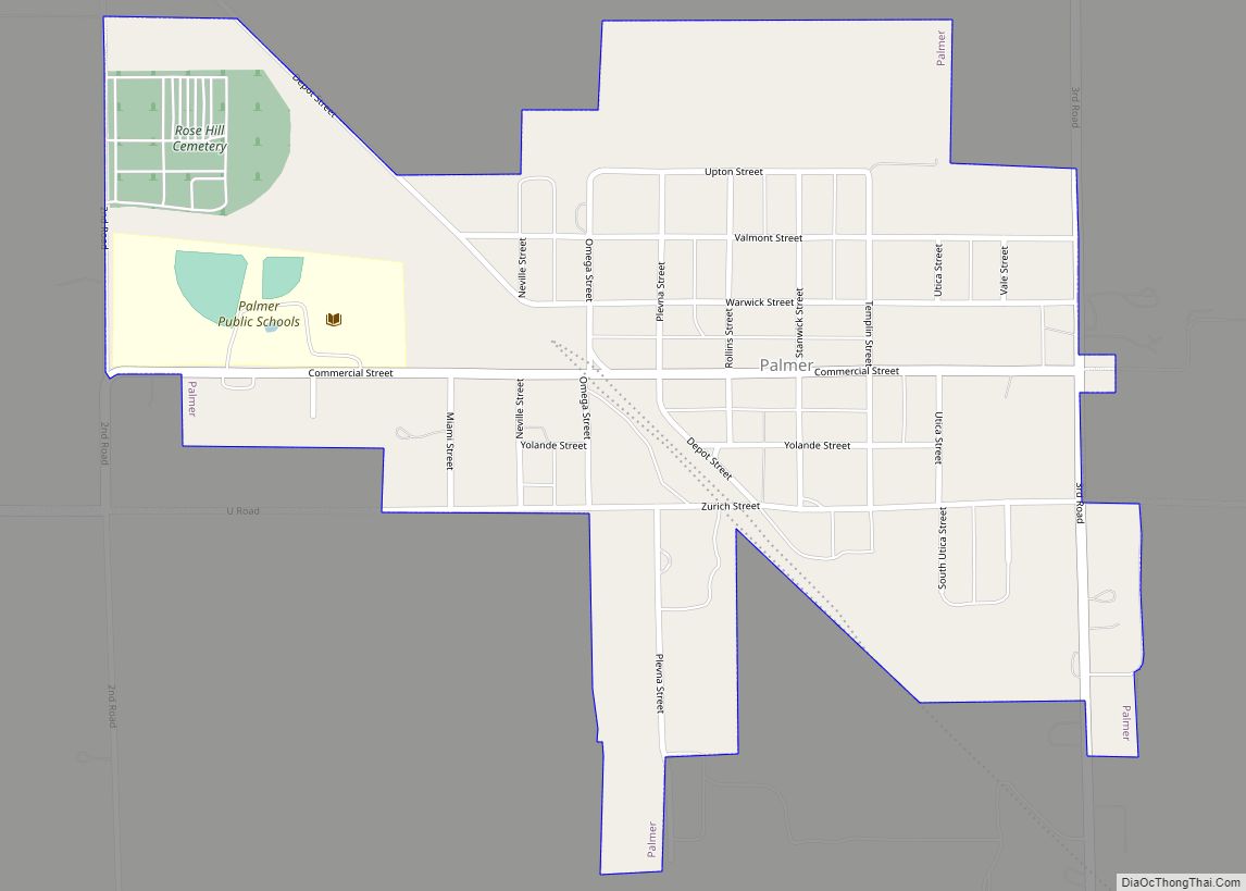 Map of Palmer village, Nebraska