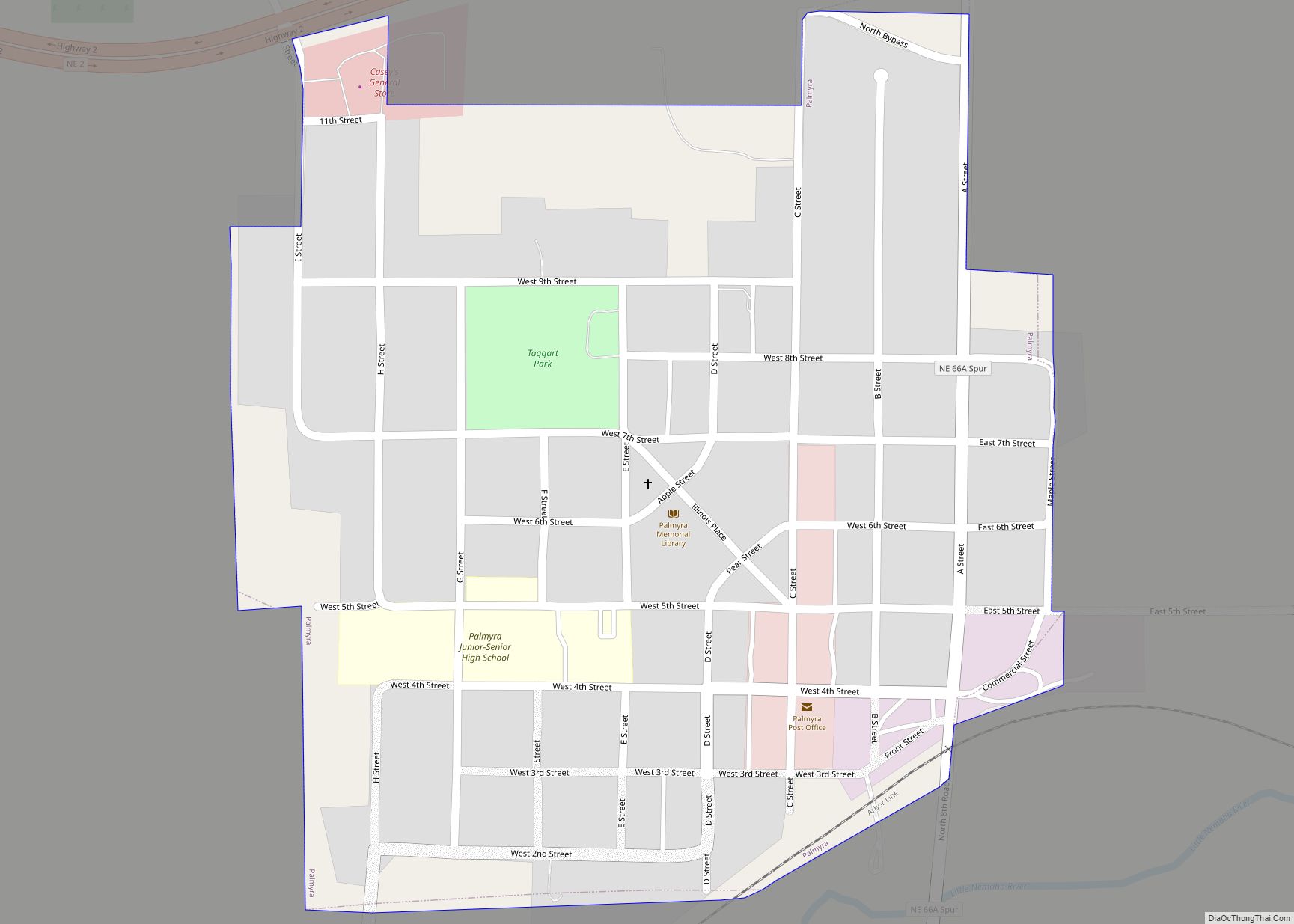 Map of Palmyra village, Nebraska
