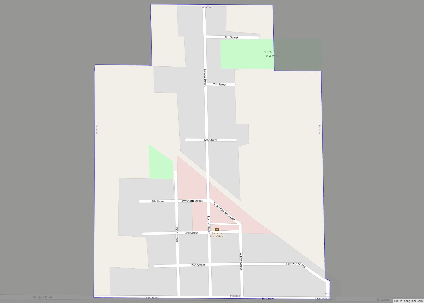 Map of Panama village, Nebraska