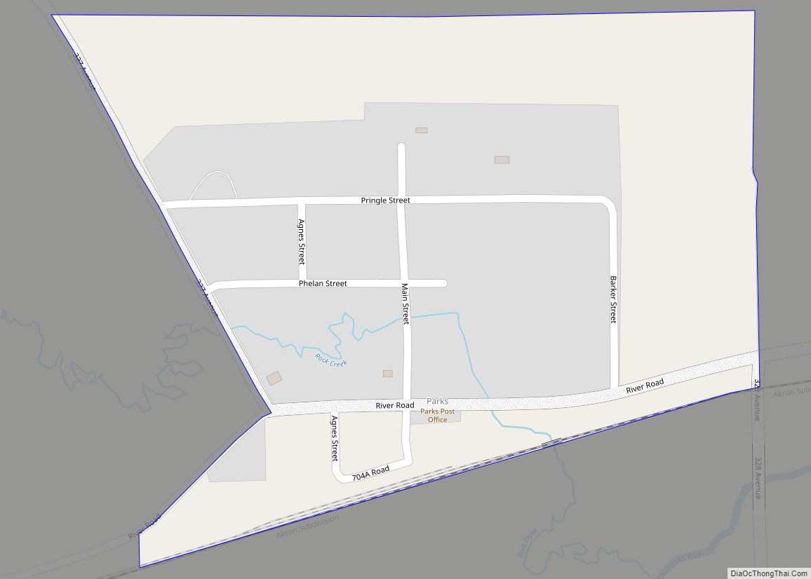 Map of Parks CDP, Nebraska