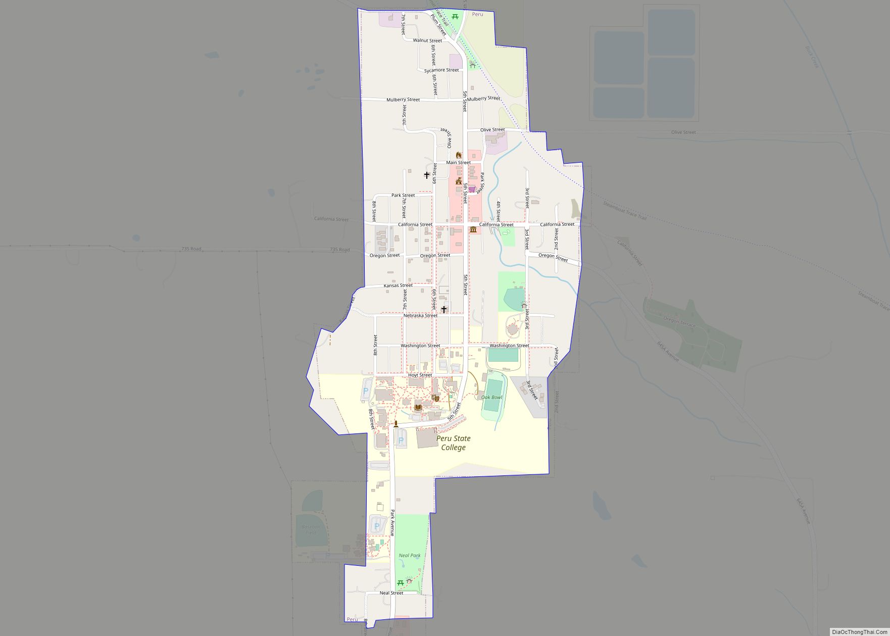Map of Peru city, Nebraska