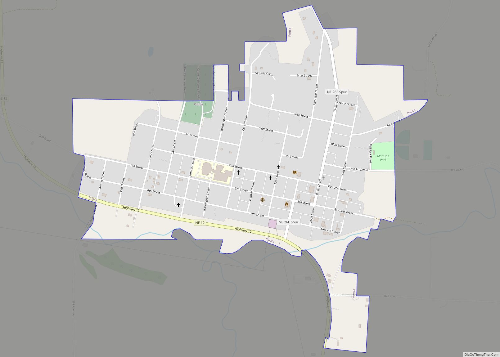 Map of Ponca city