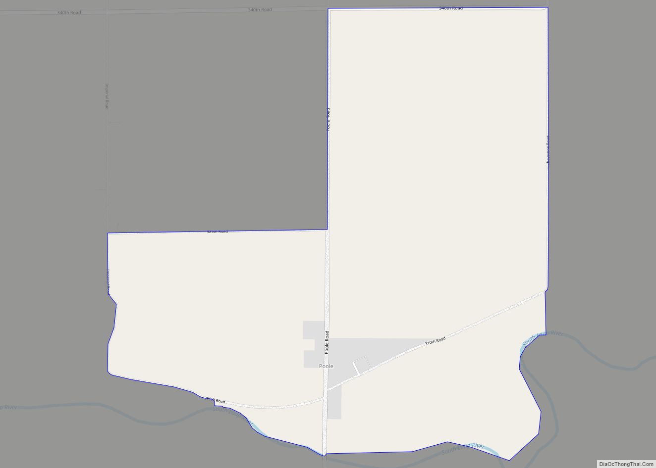 Map of Poole CDP, Nebraska