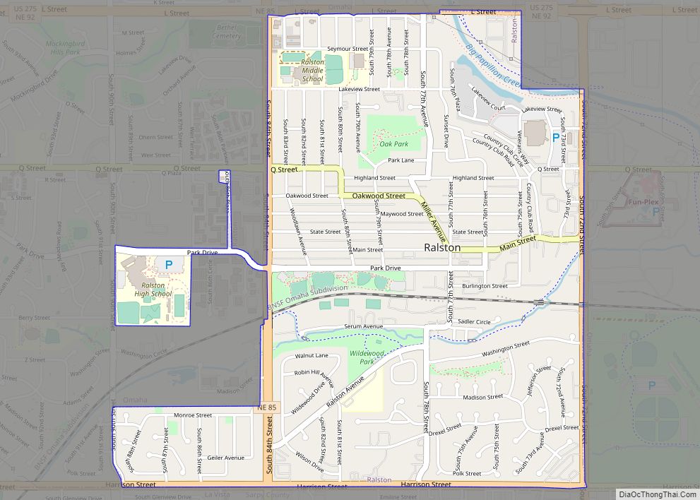 Map of Ralston city, Nebraska