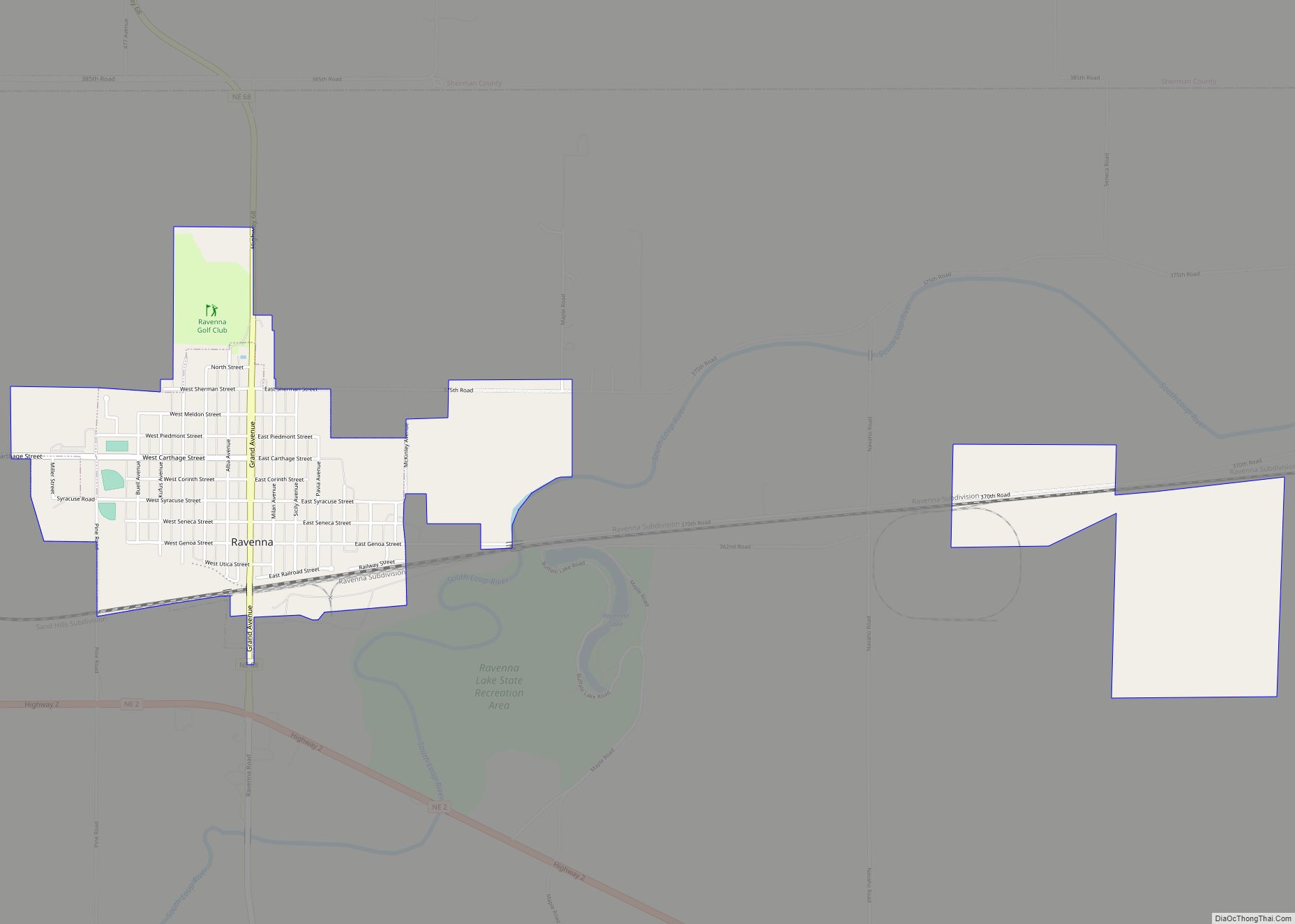 Map of Ravenna city, Nebraska