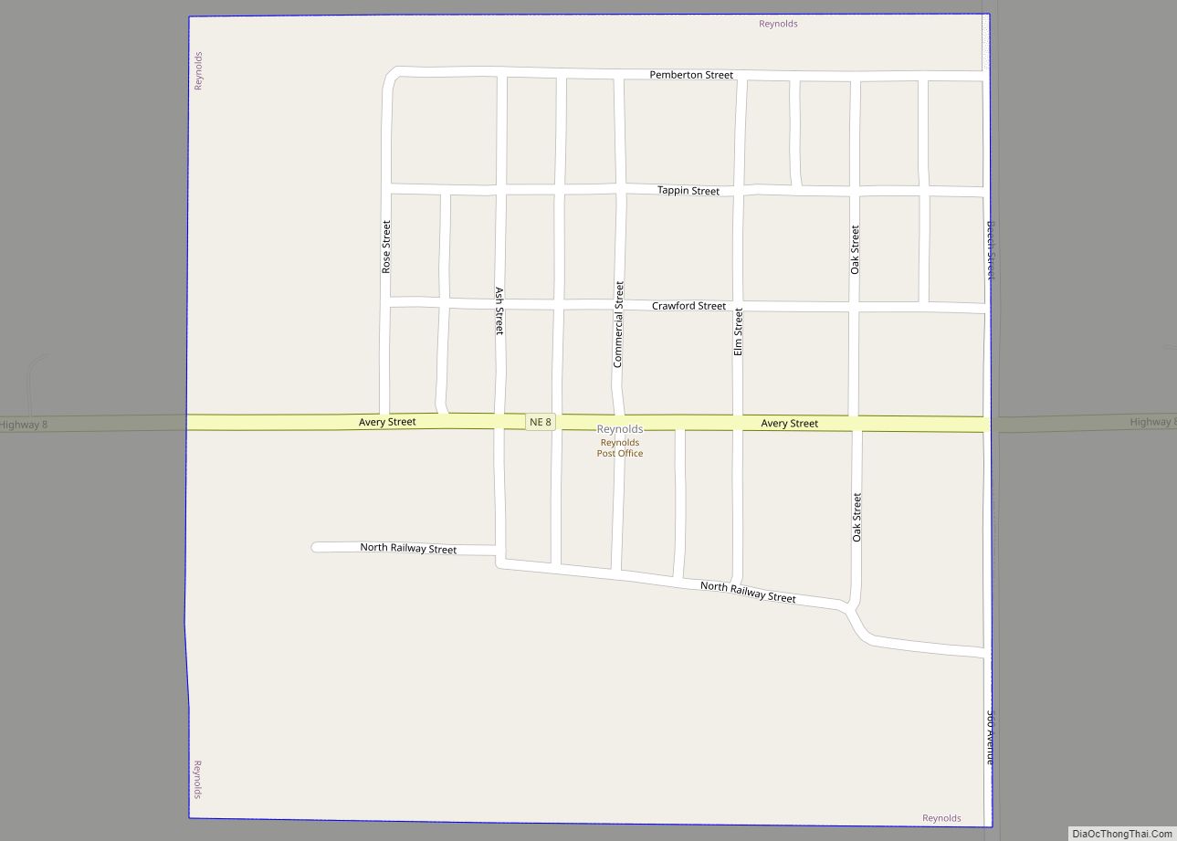 Map of Reynolds village, Nebraska