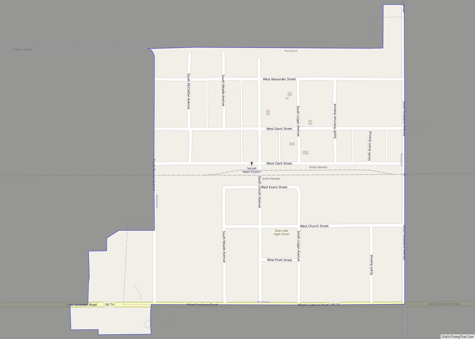 Map of Roseland village, Nebraska