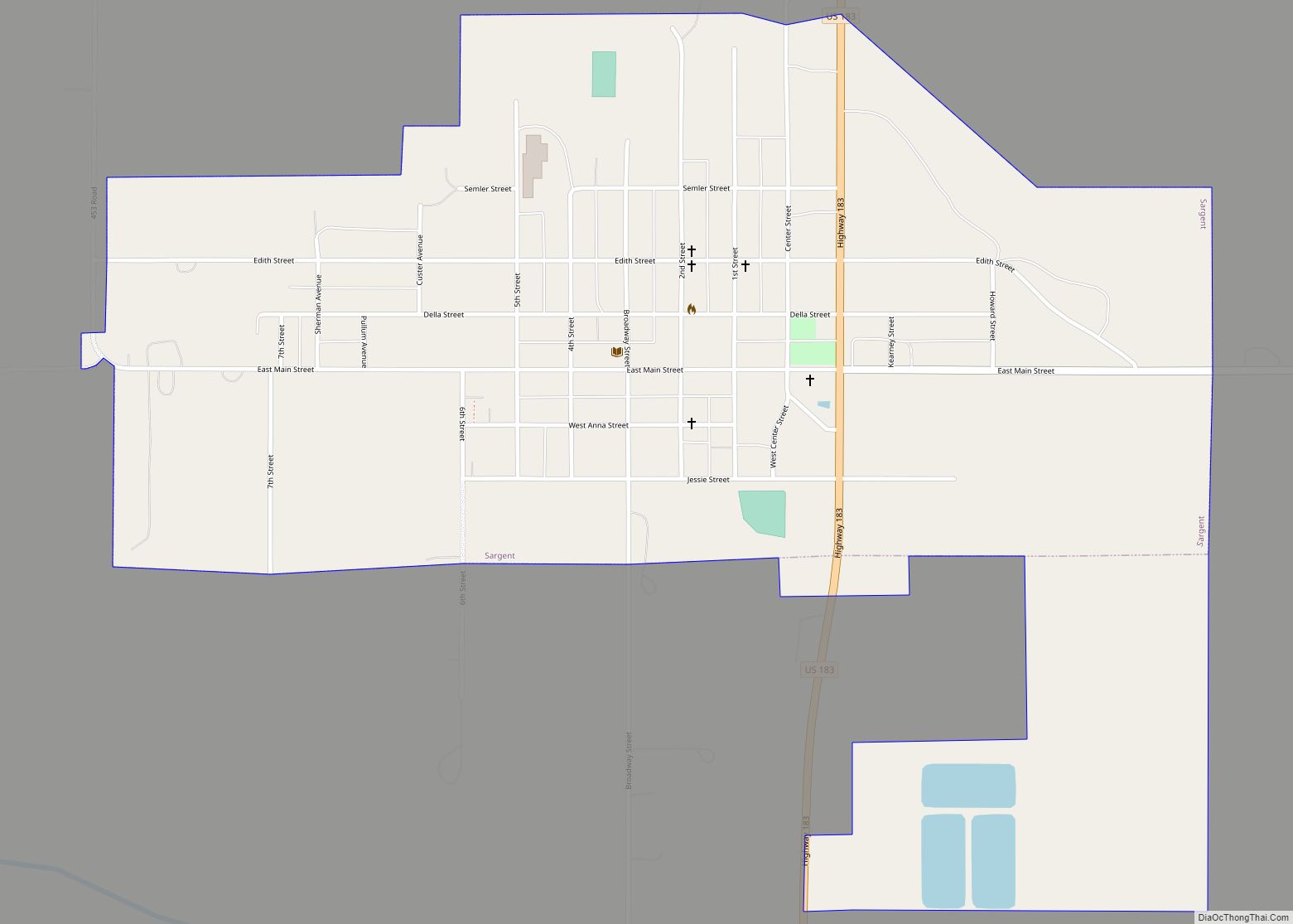 Map of Sargent city