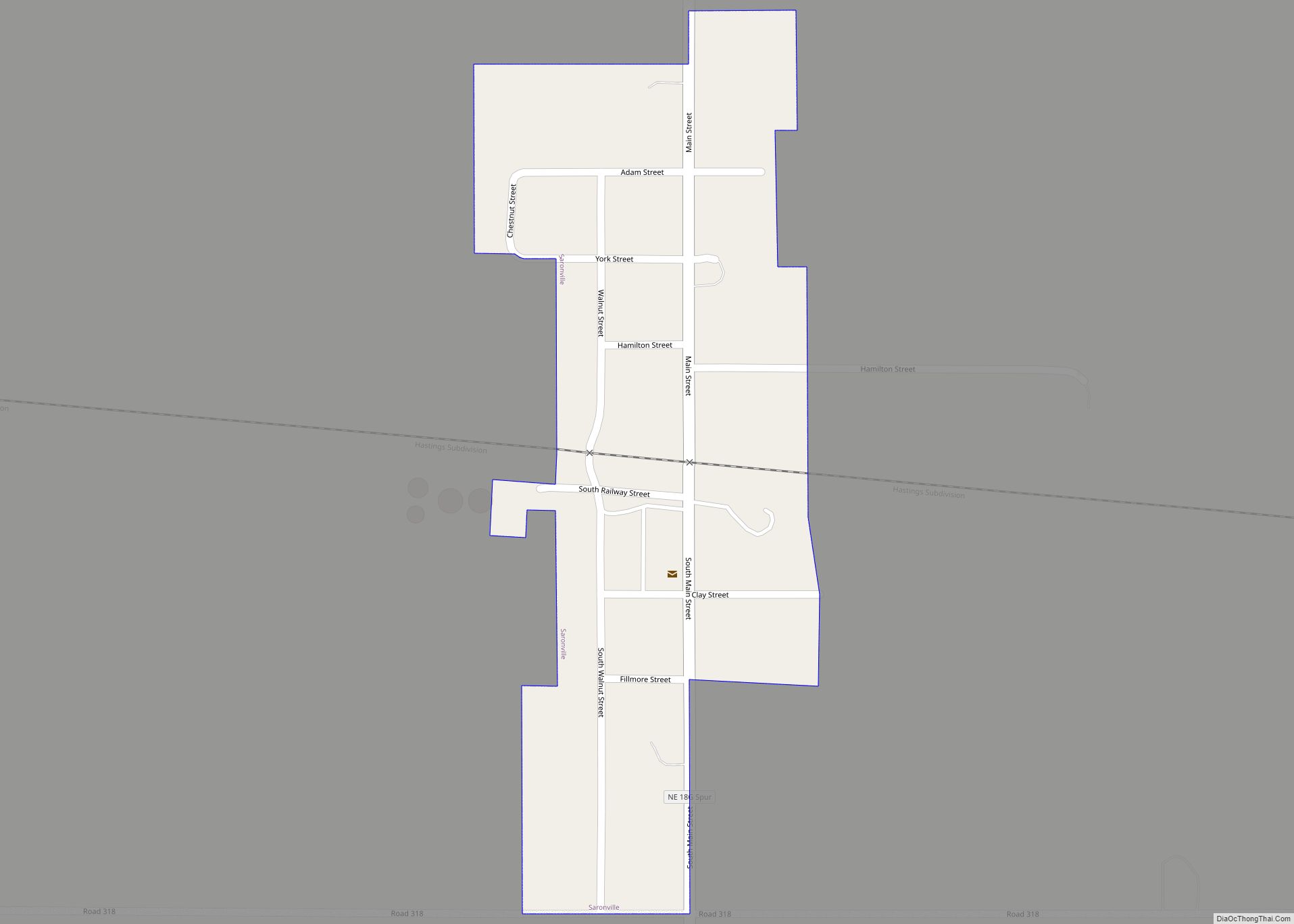 Map of Saronville village