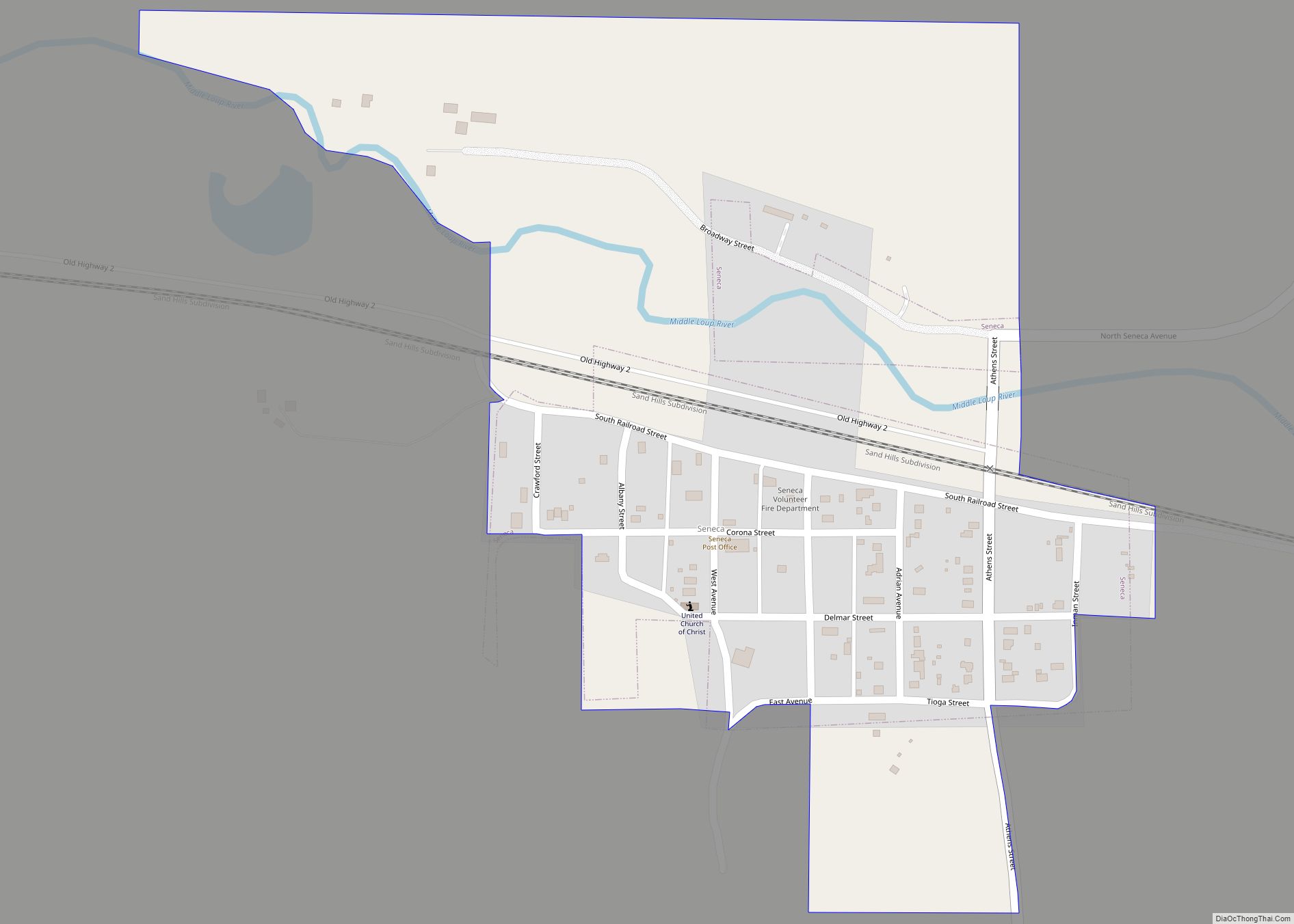 Map of Seneca CDP, Nebraska