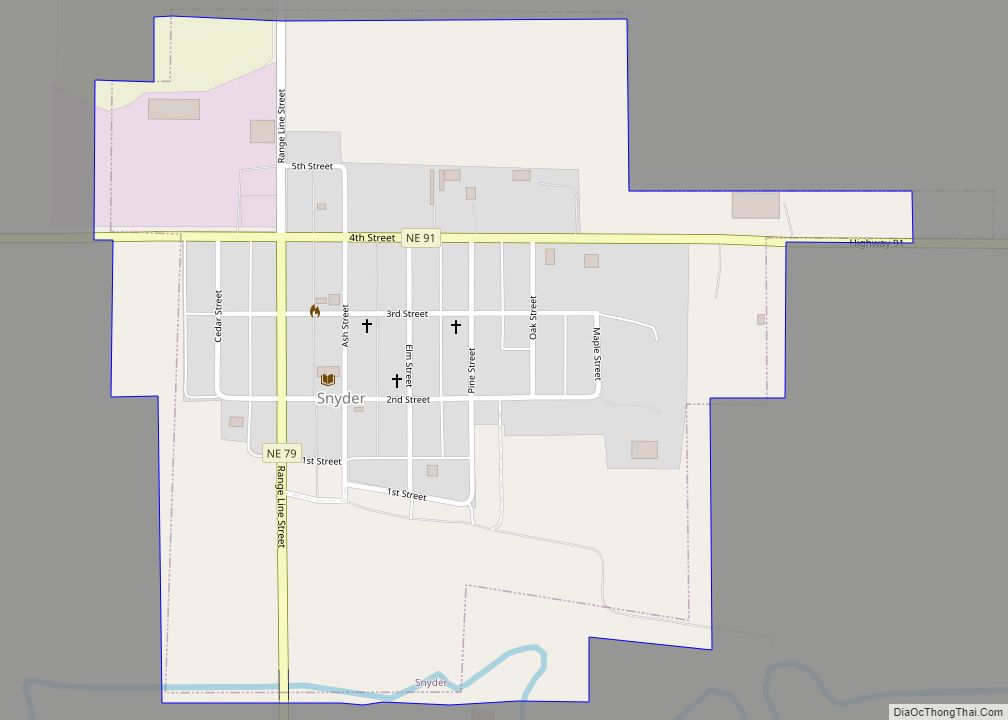 Map of Snyder village, Nebraska