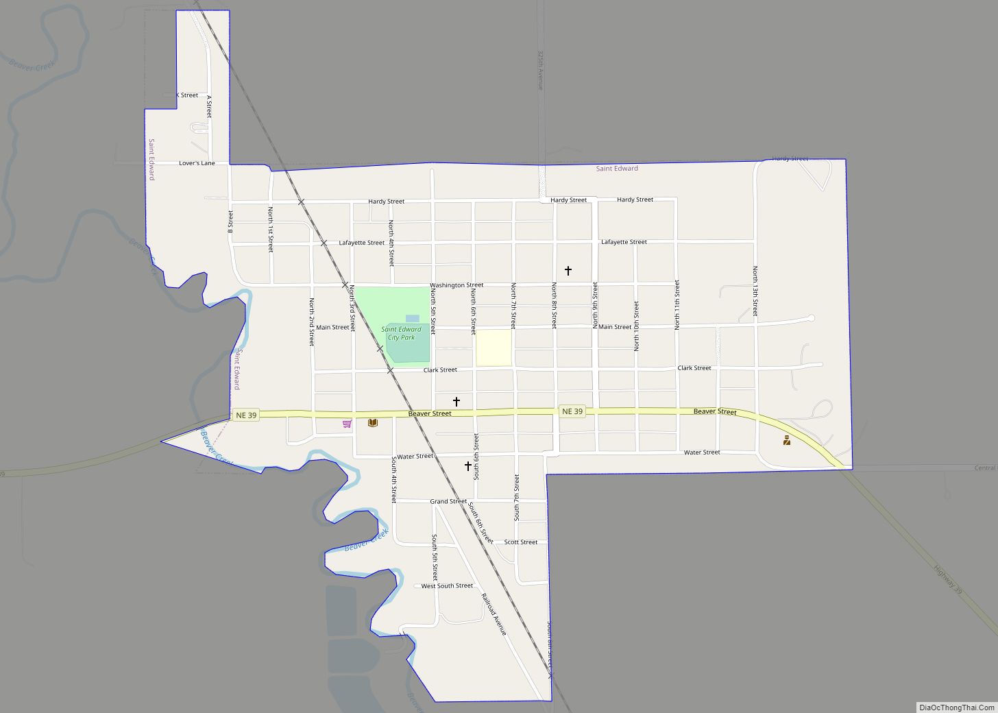 Map of St. Edward city