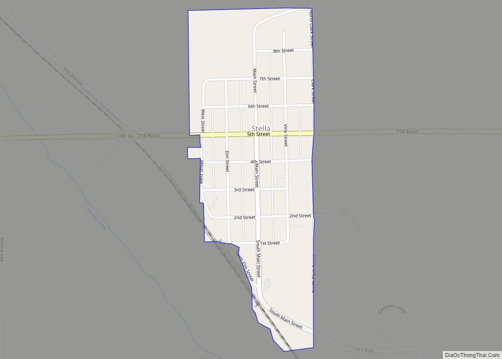 Map of Stella village, Nebraska