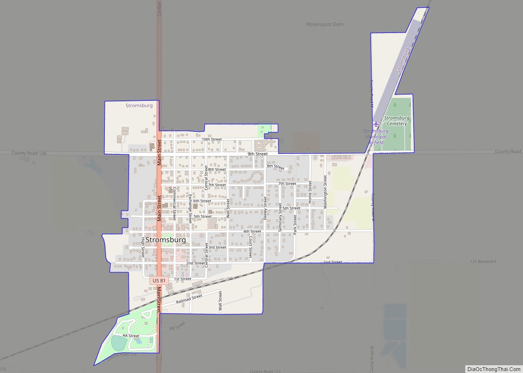 Map of Stromsburg city