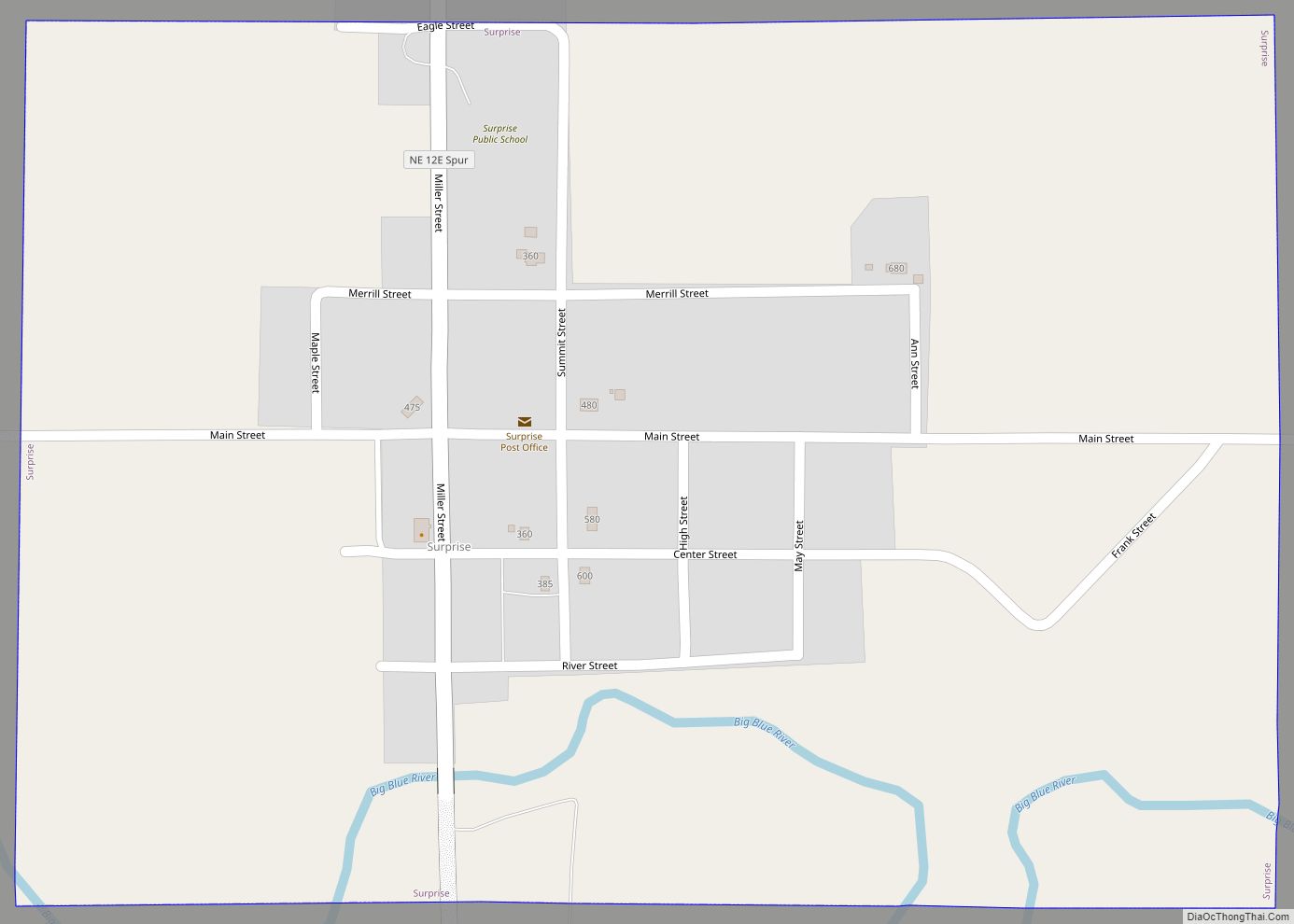 Map of Surprise village, Nebraska