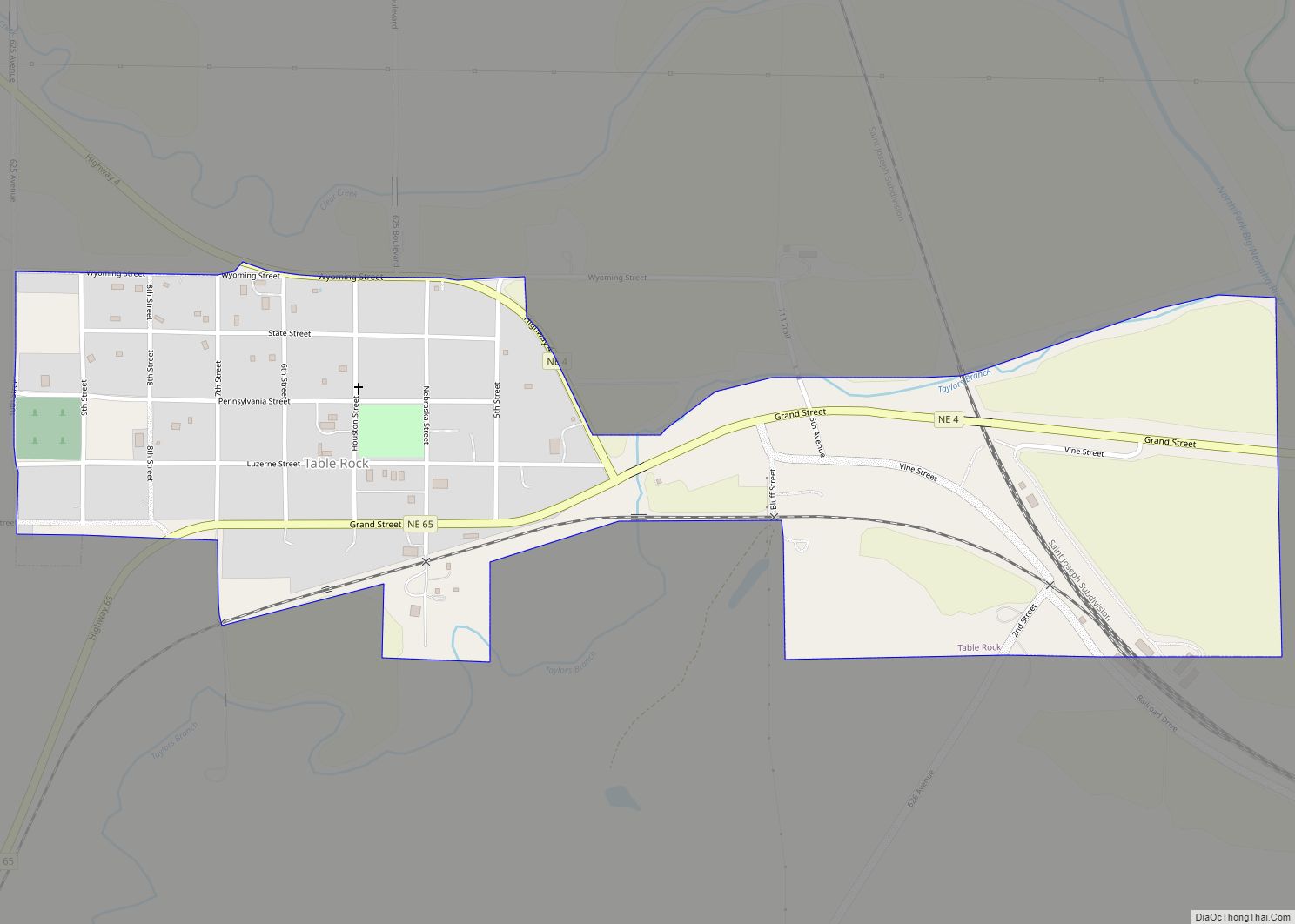 Map of Table Rock village