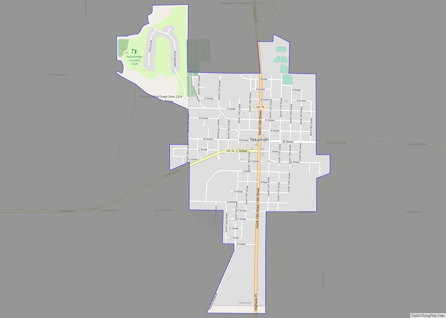 Map of Tekamah city