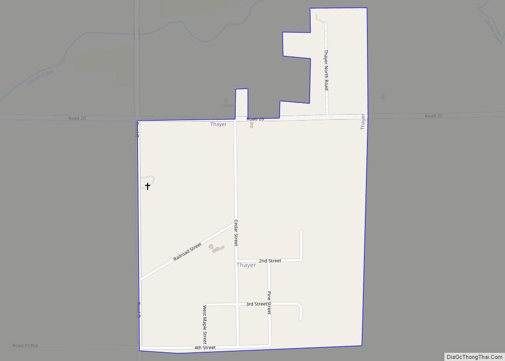 Map of Thayer village, Nebraska