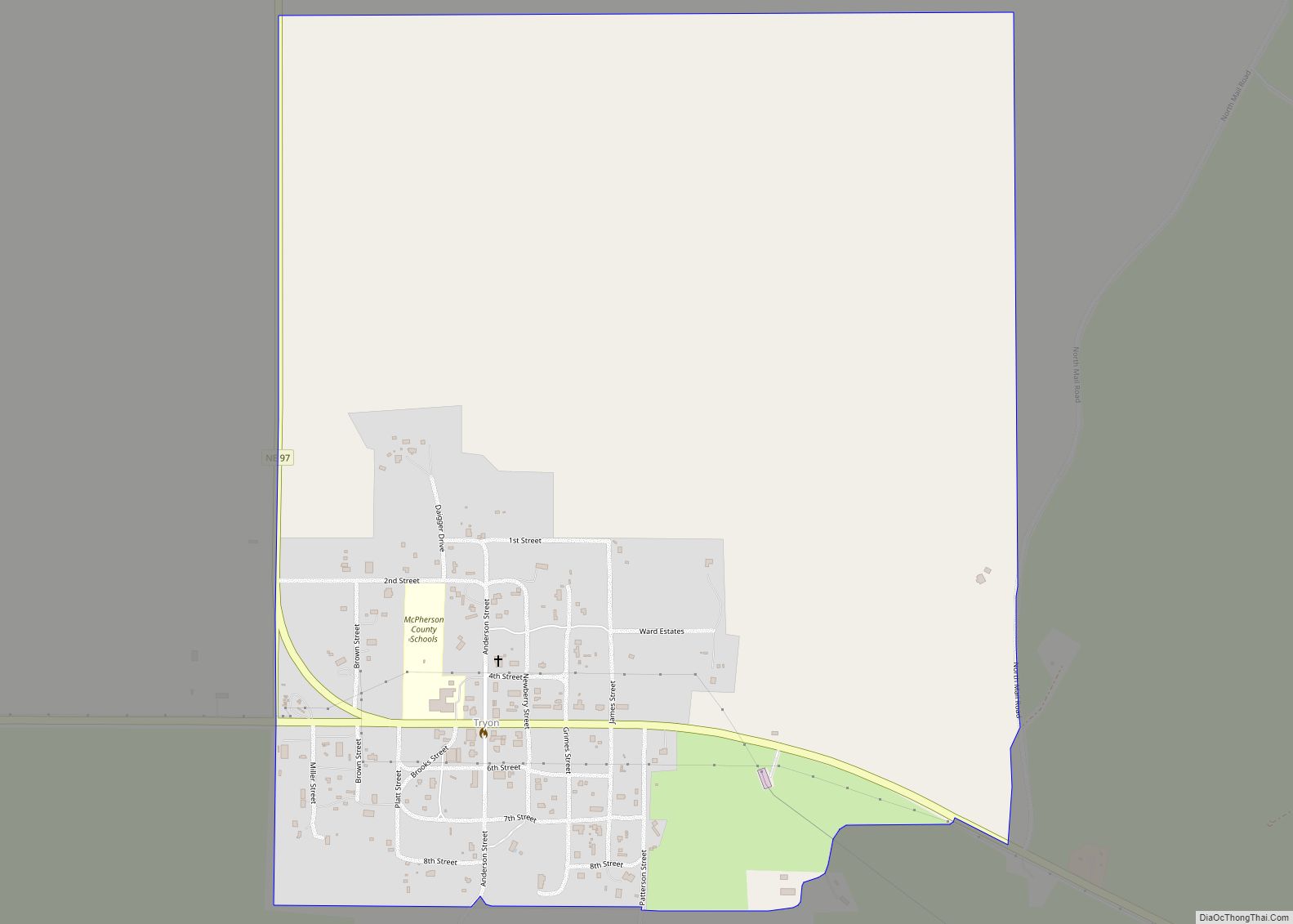 Map of Tryon CDP, Nebraska