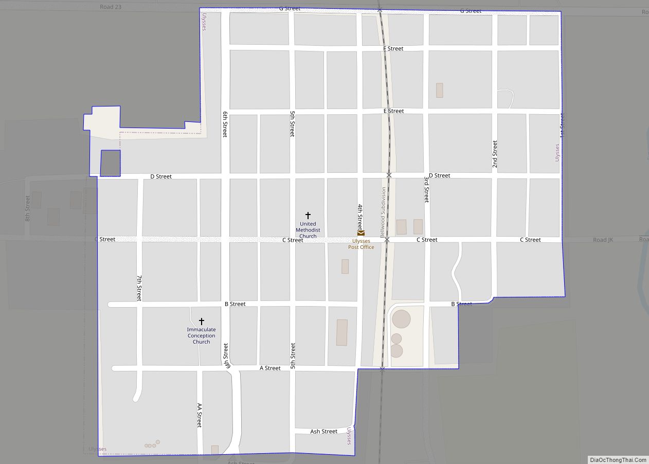 Map of Ulysses village, Nebraska