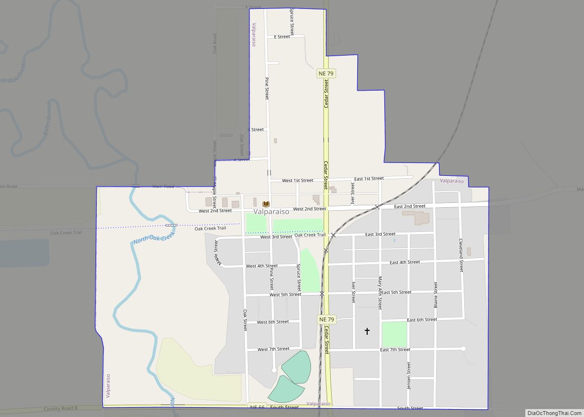 Map of Valparaiso village, Nebraska