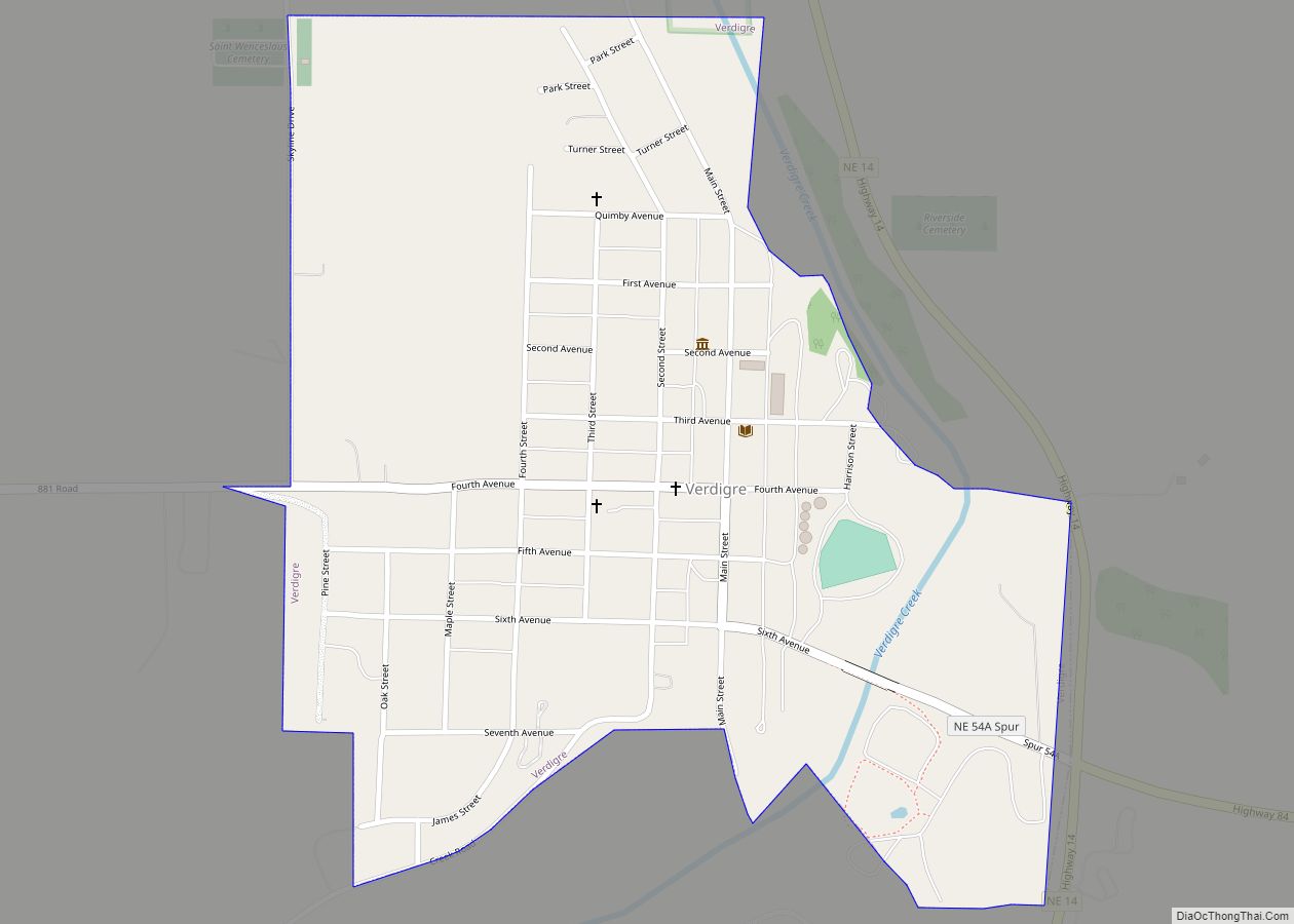 Map of Verdigre village
