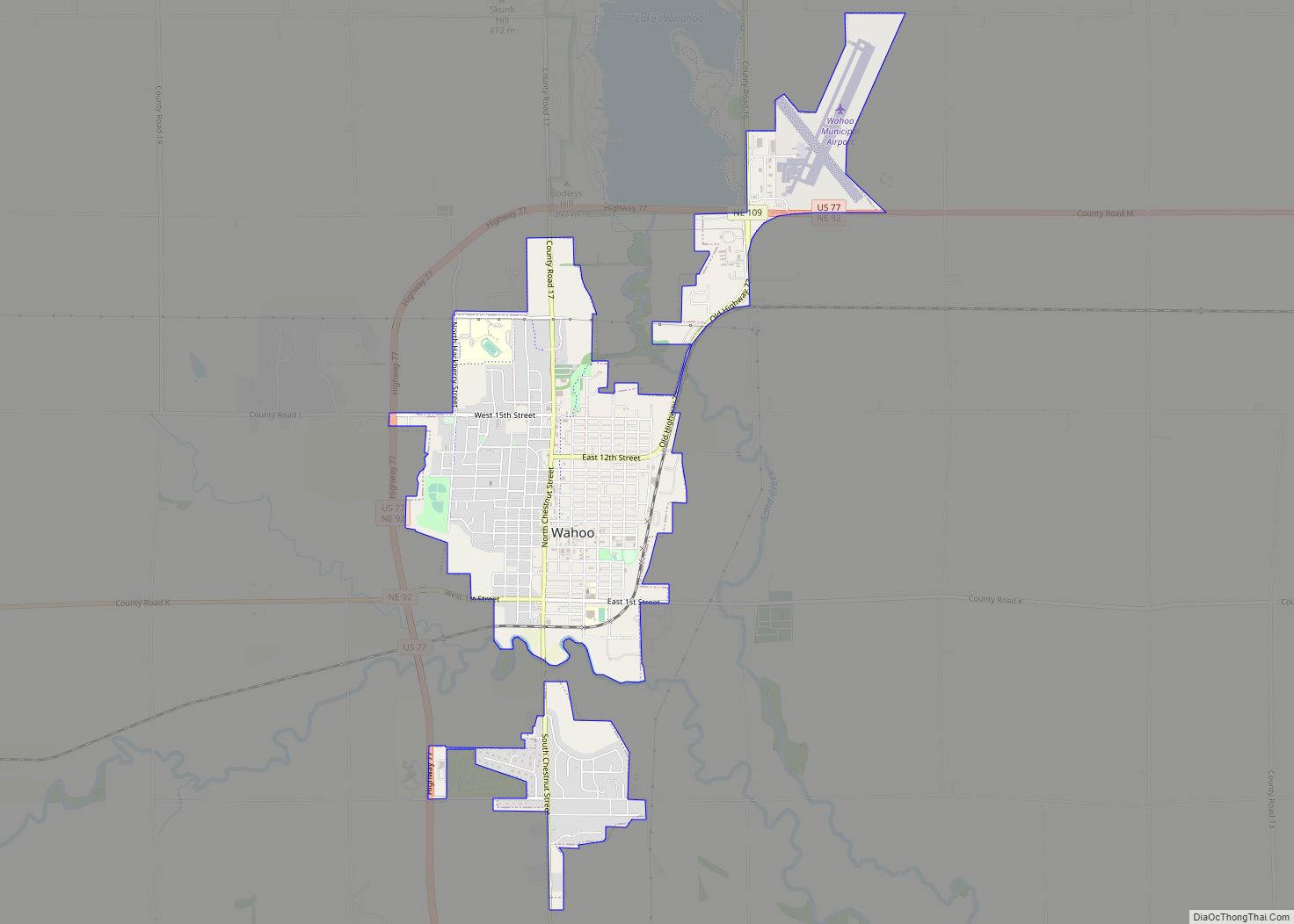 Map of Wahoo city