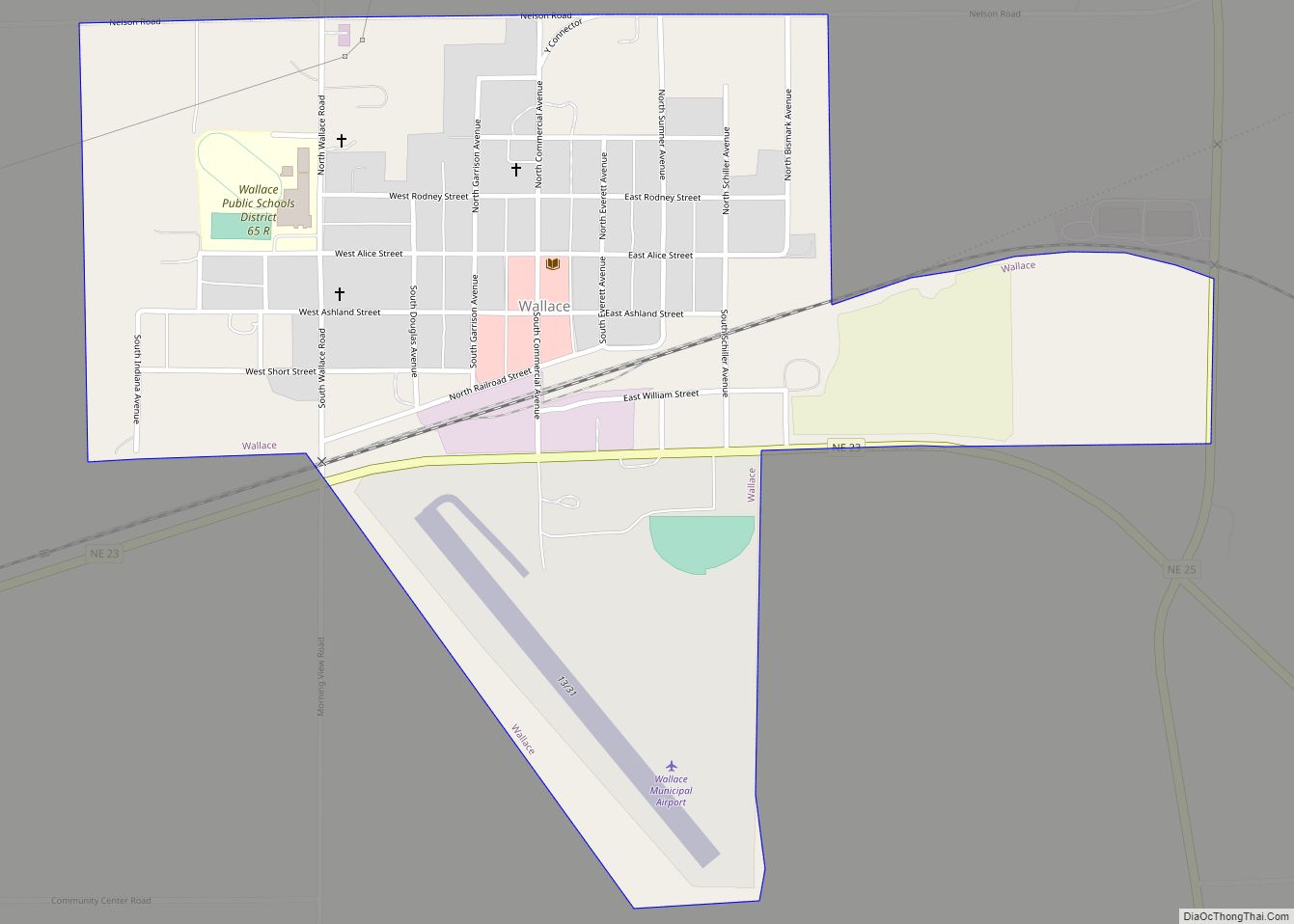 Map of Wallace village, Nebraska