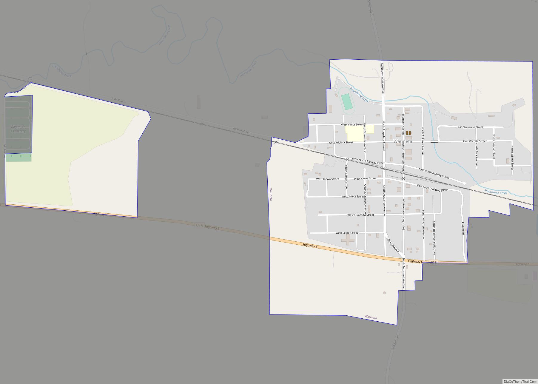 Map of Wauneta village