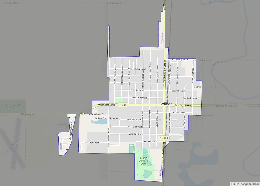 Map of Wilber city