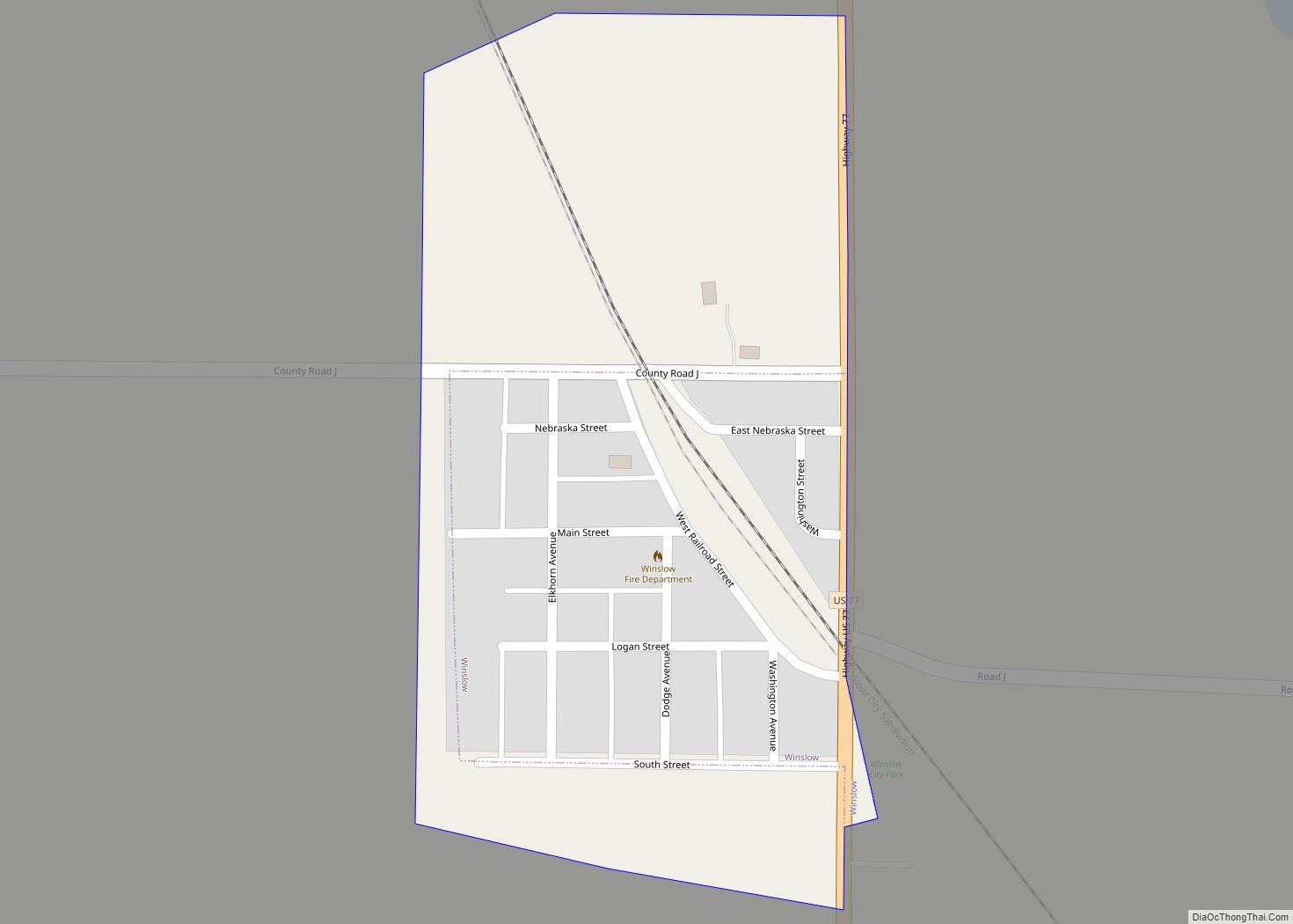 Map of Winslow village, Nebraska