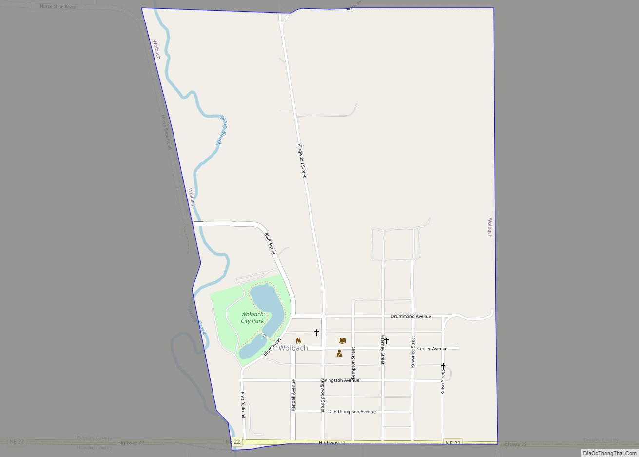 Map of Wolbach village