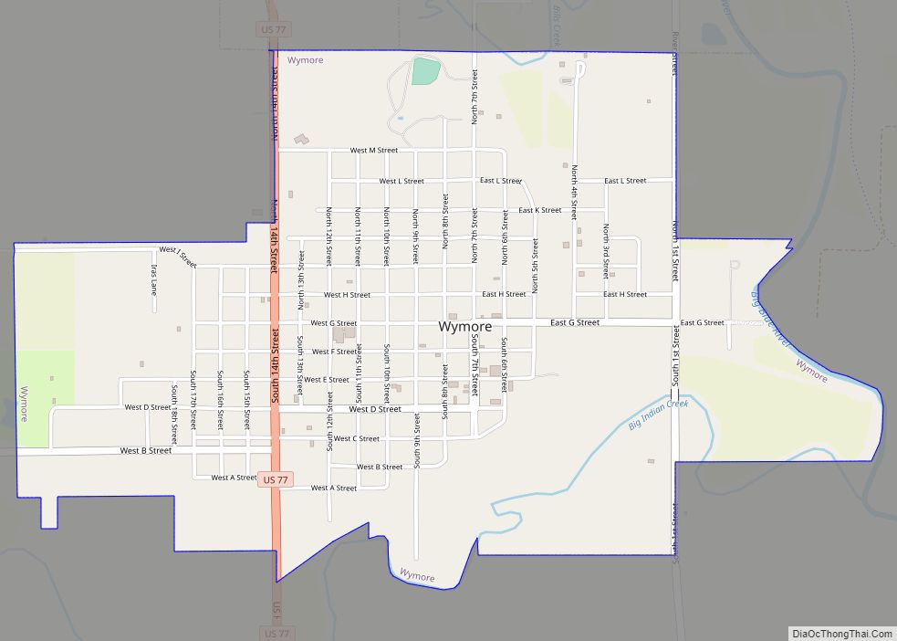 Map of Wymore city