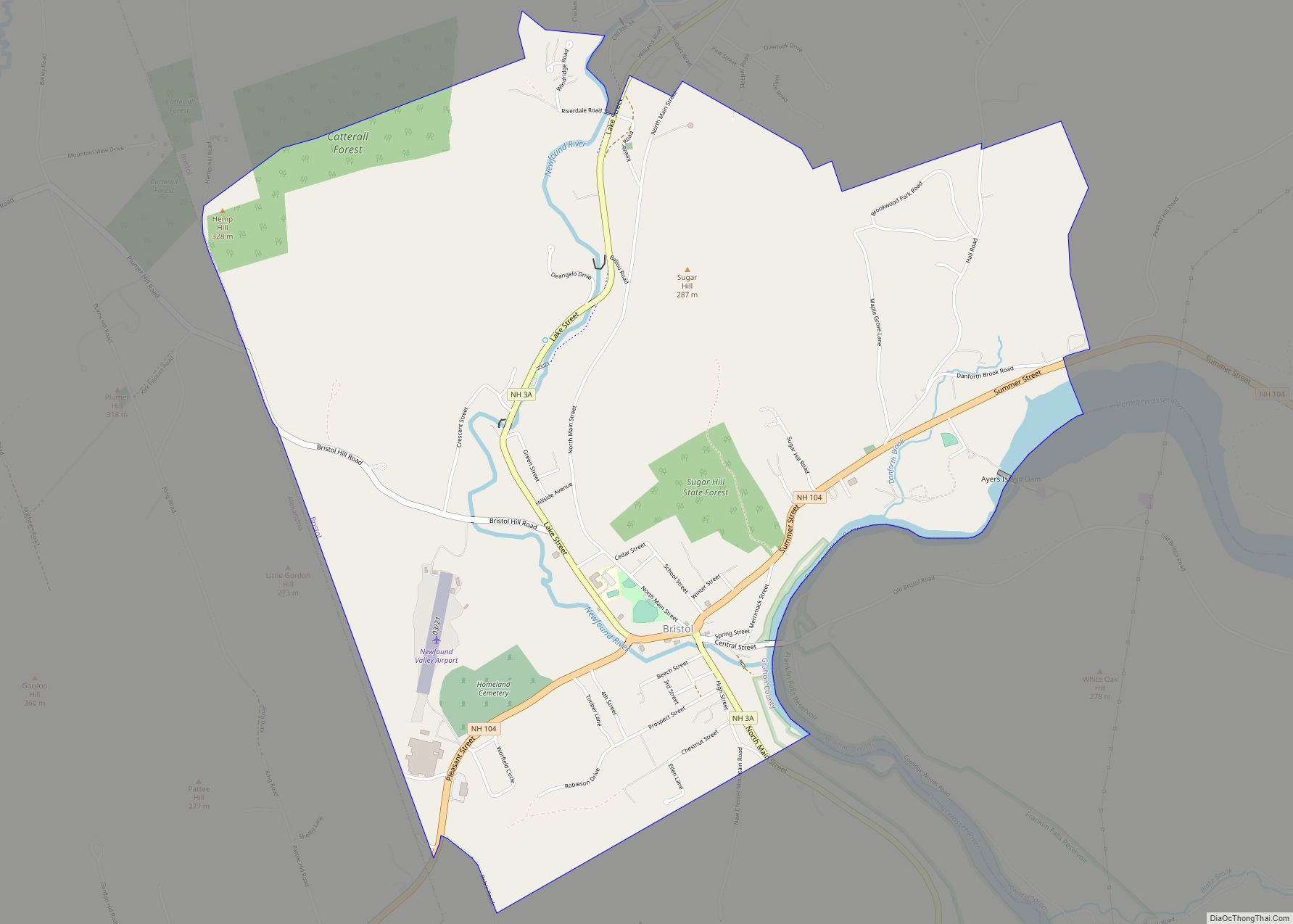 Map of Bristol CDP, New Hampshire
